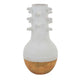 Enya Flower Vase Spiked Narrow Neck Brown White Ceramic 15 Inch