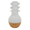 Enya Flower Vase, Spiked Narrow Neck, Brown White Ceramic, 15 Inch