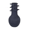 Enya Flower Vase 3D Spiked Accent Narrow Neck Black Ceramic 18 Inch