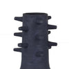 Enya Flower Vase 3D Spiked Accent Narrow Neck Black Ceramic 18 Inch