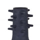 Enya Flower Vase 3D Spiked Accent Narrow Neck Black Ceramic 18 Inch