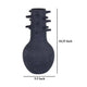 Enya Flower Vase 3D Spiked Accent Narrow Neck Black Ceramic 18 Inch