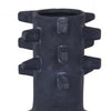Enya Flower Vase 3D Spike Accent Narrow Neck Black Ceramic 15 Inch