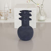 Enya Flower Vase, 3D Spike Accent Narrow Neck, Black Ceramic, 15 Inch
