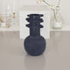 Enya Flower Vase, 3D Spike Accent Narrow Neck, Black Ceramic, 15 Inch