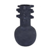 Enya Flower Vase, 3D Spike Accent Narrow Neck, Black Ceramic, 15 Inch