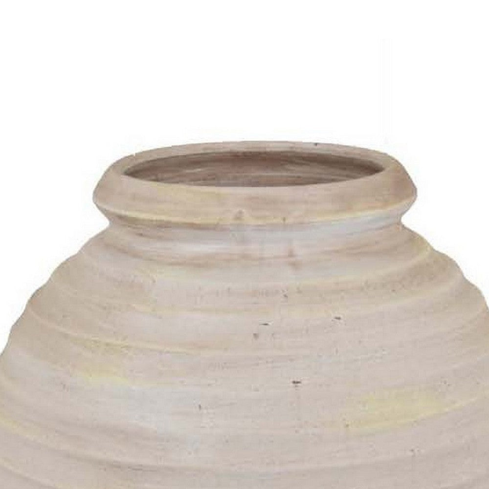 Zoya Flower Vase Home Accent Textured Ivory Ceramic Pot 12 Inch