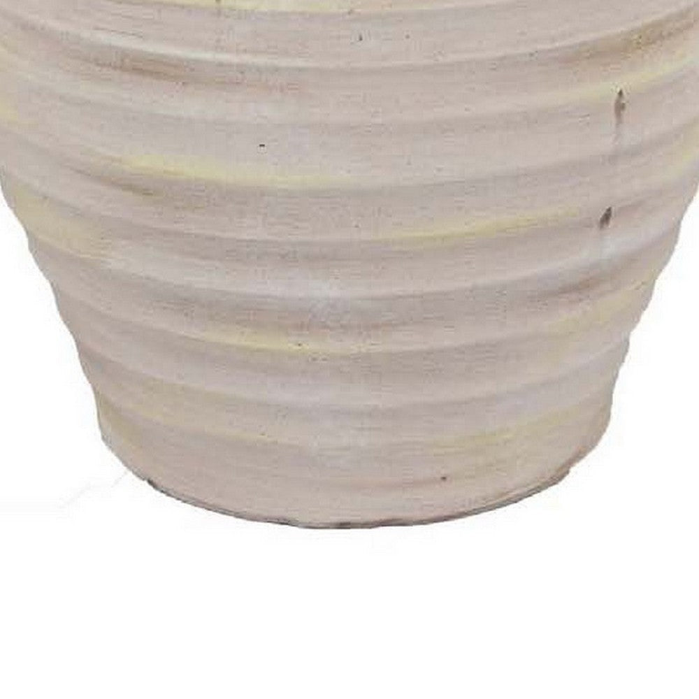 Zoya Flower Vase Home Accent Textured Ivory Ceramic Pot 12 Inch