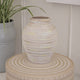 Zoya Flower Vase, Home Accent Textured Ivory Ceramic Pot, 12 Inch