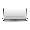 Feno Decorative Wall Mirror, 30 Inch Landscape Black Metal Frame