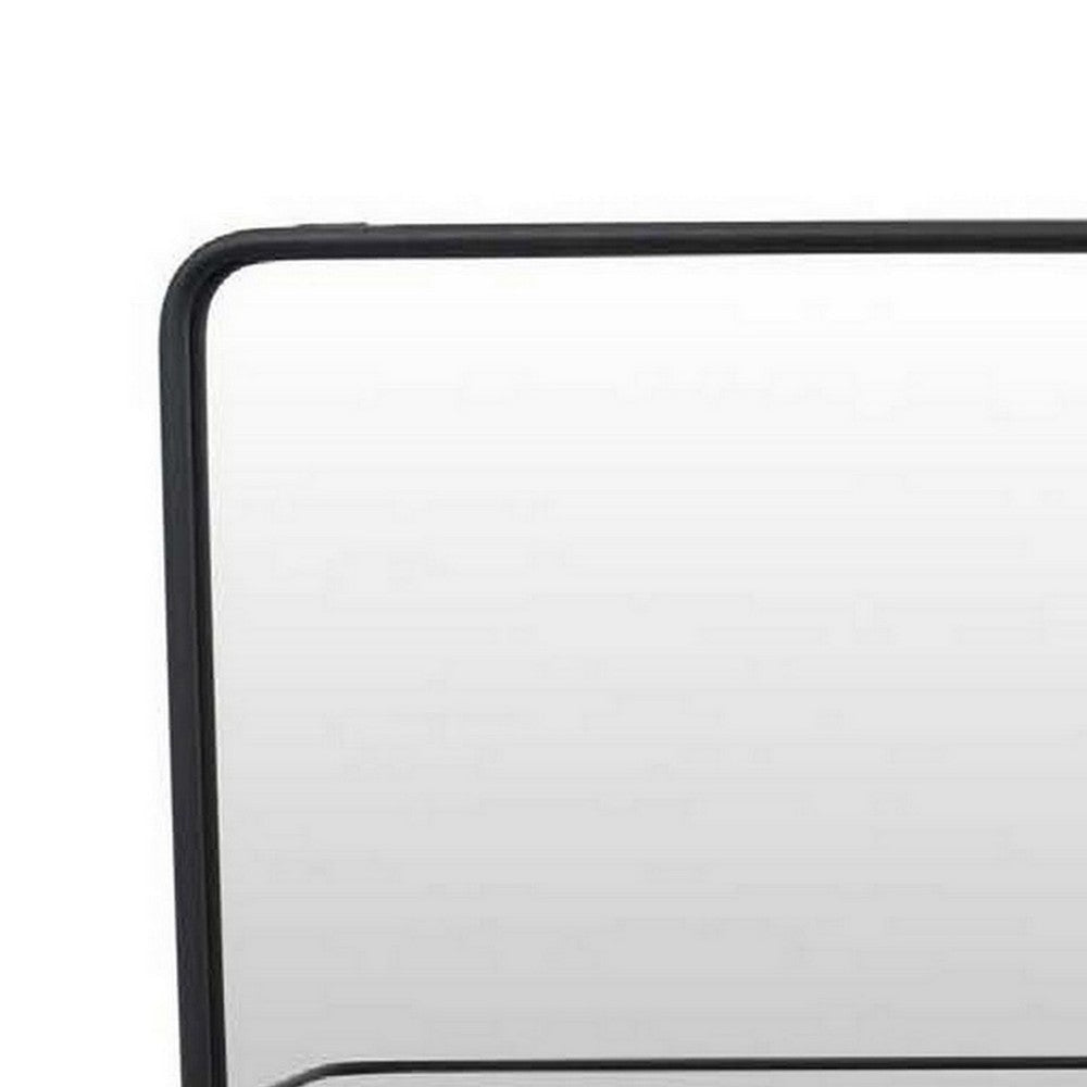 Feno Decorative Wall Mirror 30 Inch Landscape Black Metal Frame BM331359