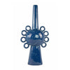 Kary Flower Vase Unique 3D Aesthetic Narrow 23 Inch Blue Ceramic