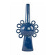 Kary Flower Vase Unique 3D Aesthetic Narrow 23 Inch Blue Ceramic