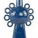 Kary Flower Vase Unique 3D Aesthetic Narrow 23 Inch Blue Ceramic