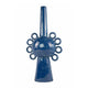 Kary Flower Vase, Unique 3D Aesthetic, Narrow 23 Inch Blue Ceramic