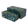Dory Decorative Box Set of 2 Green Blue Faux Marble Accent Glass
