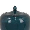 Decorative Jar 19 Inch Teal Green Ceramic Body Lid with Storage BM331392