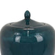 Decorative Jar 19 Inch Teal Green Ceramic Body Lid with Storage BM331392