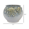 Rox Accent Planter Floral Applique Design 12 Inch White Ceramic BM331394