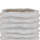 Accent Planter Abstract Wave Coastal Design 22 Inch White Ceramic BM331395