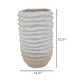 Accent Planter Abstract Wave Coastal Design 22 Inch White Ceramic BM331395