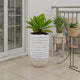 Accent Planter, Abstract Wave Coastal  Design, 22 Inch White Ceramic