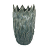 Esen Decorative Vase, Abstract Wave Design, 22 Inch Green Ceramic