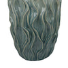 Esen Decorative Vase Abstract Wave Design 22 Inch Green Ceramic
