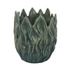 Esen Decorative Vase, Abstract Wave Design, 14 Inch Green Ceramic