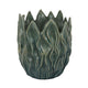 Esen Decorative Vase, Abstract Wave Design, 14 Inch Green Ceramic