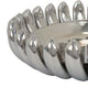 Zoma Accent Bowl 16 Inch Raised Rounded Edges Silver Ceramic Body