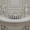 Zoma Accent Bowl, 16 Inch Raised Rounded Edges, Silver Ceramic Body