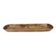 Decorative Tray 38 Inch Rectangular Shape w Curved Sides Brown Wood BM331405