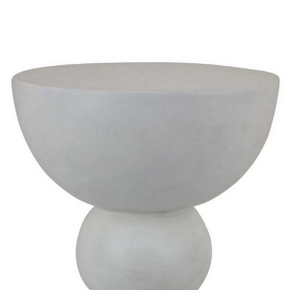 Accent Plant Stand table 20 Inch Hourglass Design Classic White Resin BM331407