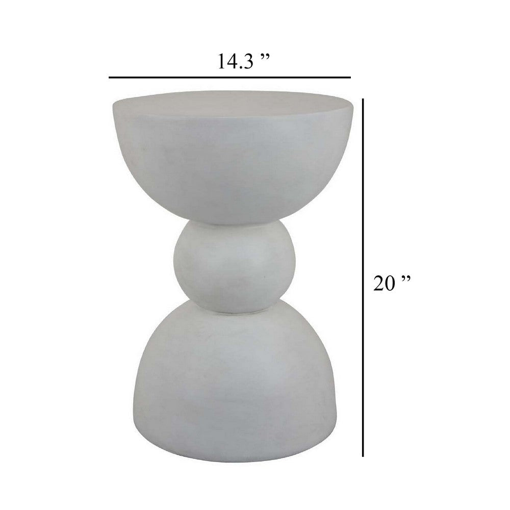 Accent Plant Stand table 20 Inch Hourglass Design Classic White Resin BM331407