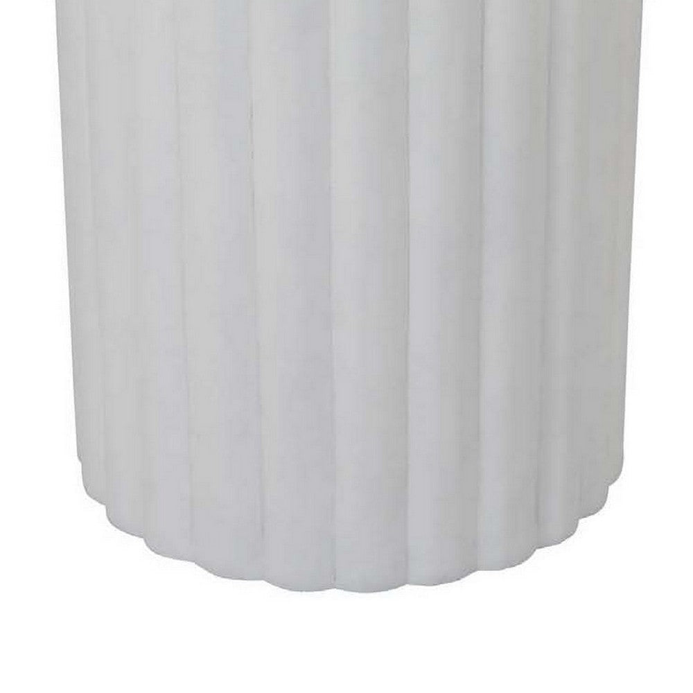 Accent Plant Stand Table 21 Inch White Resin Spacious Round Top BM331408