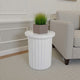 Accent Plant Stand Table, 21 Inch White Resin, Spacious Round Top