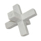 Tabletop Accent Decor 9 Inch Geometric Cross Design White Marble BM331409