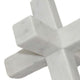 Tabletop Accent Decor 9 Inch Geometric Cross Design White Marble BM331409