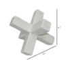 Tabletop Accent Decor 9 Inch Geometric Cross Design White Marble BM331409