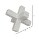 Tabletop Accent Decor 9 Inch Geometric Cross Design White Marble BM331409