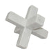 Tabletop Accent Decor, 9 Inch Geometric Cross Design, White Marble