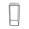 Plant Stand Table Set of 3 Black Metal Square White Marble Top BM331411