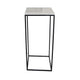 Plant Stand Table Set of 3 Black Metal Square White Marble Top BM331411