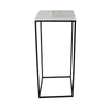 Plant Stand Table Set of 3 Black Metal Square White Marble Top BM331411