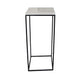 Plant Stand Table Set of 3 Black Metal Square White Marble Top BM331411