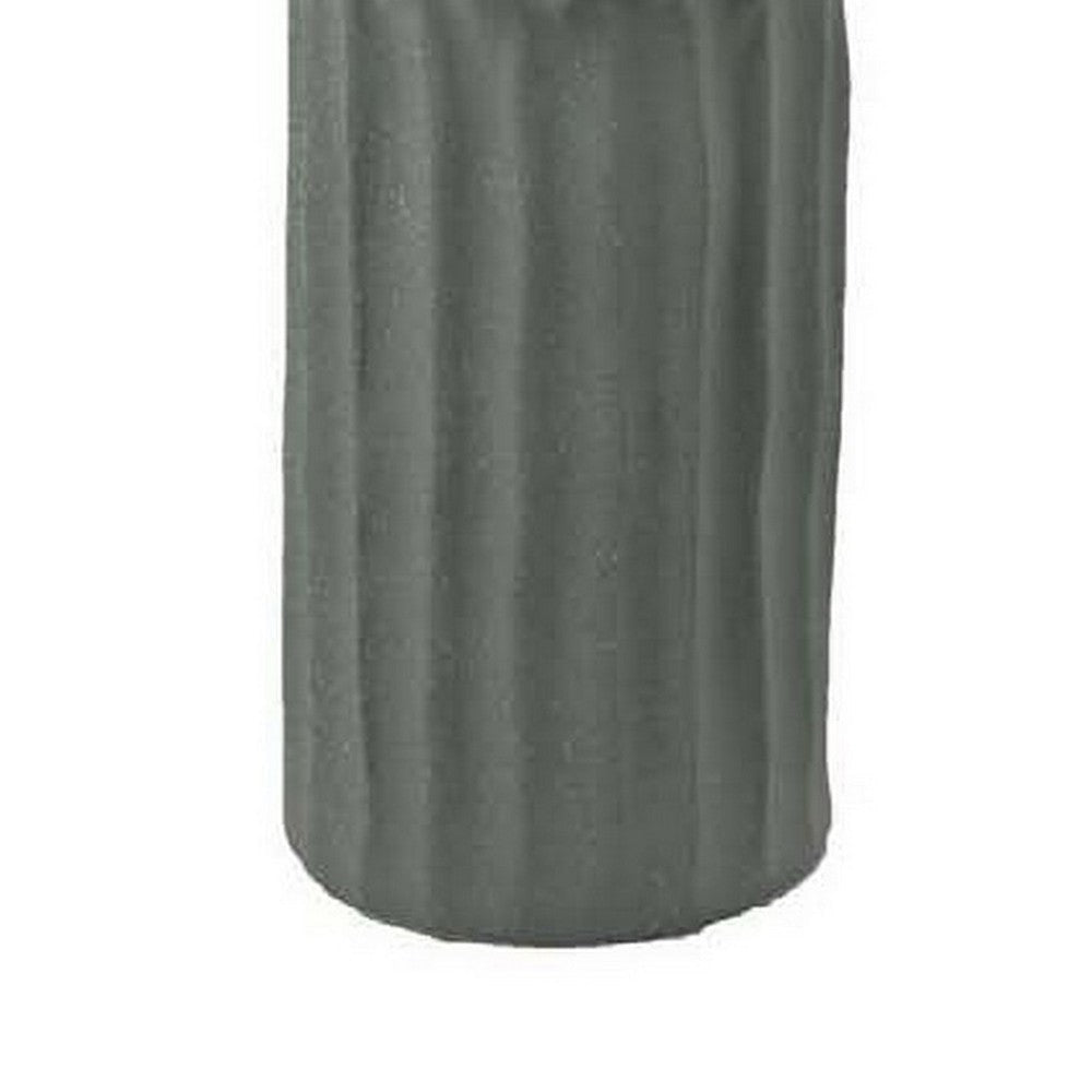 Decorative Accent Vase Sleek Cactus Design 24 Inch Green Ceramic