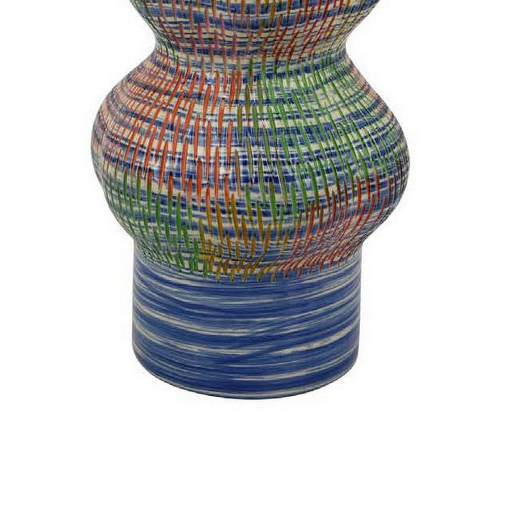 Decorative Accent Vase 3 Rounded Accents 22 Inch Multicolor Ceramic BM331417