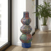 Decorative Accent Vase, 3 Rounded Accents, 22 Inch Multicolor Ceramic