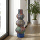 Decorative Accent Vase, 3 Rounded Accents, 22 Inch Multicolor Ceramic